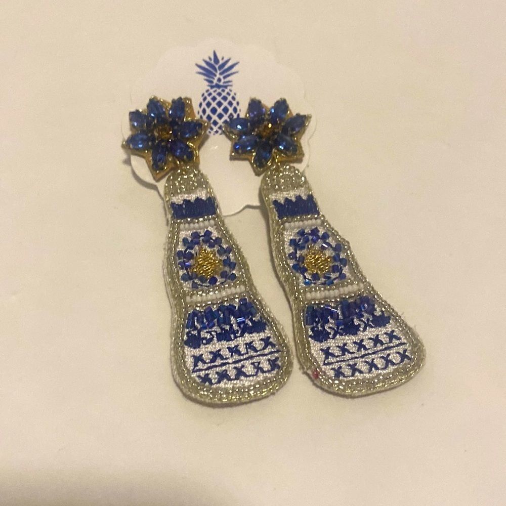 Beaded Tequila Bottle Earrings